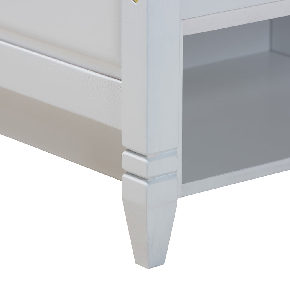 Aroura Twin White Rubberwood 3-Piece Bedroom Set – Classic Storage Bed with Chest & Nightstand