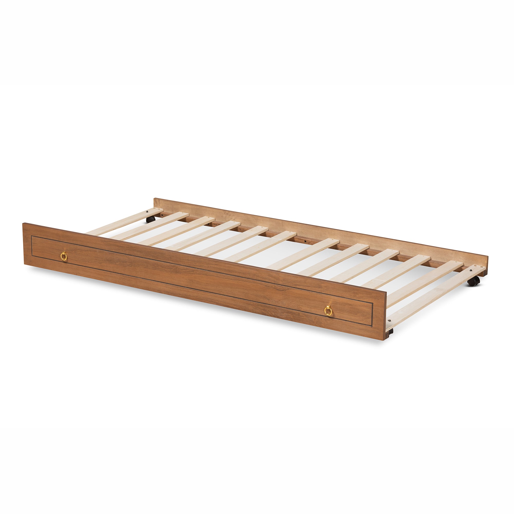 Alya Classic Traditional Farmhouse Walnut Brown Finished Wood Twin Size Trundle