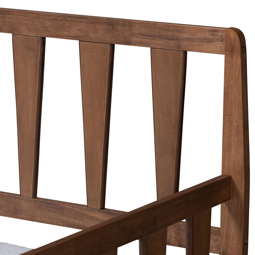 Midori Daybed Transitional Walnut Wood Twin with Roll-Out Trundle