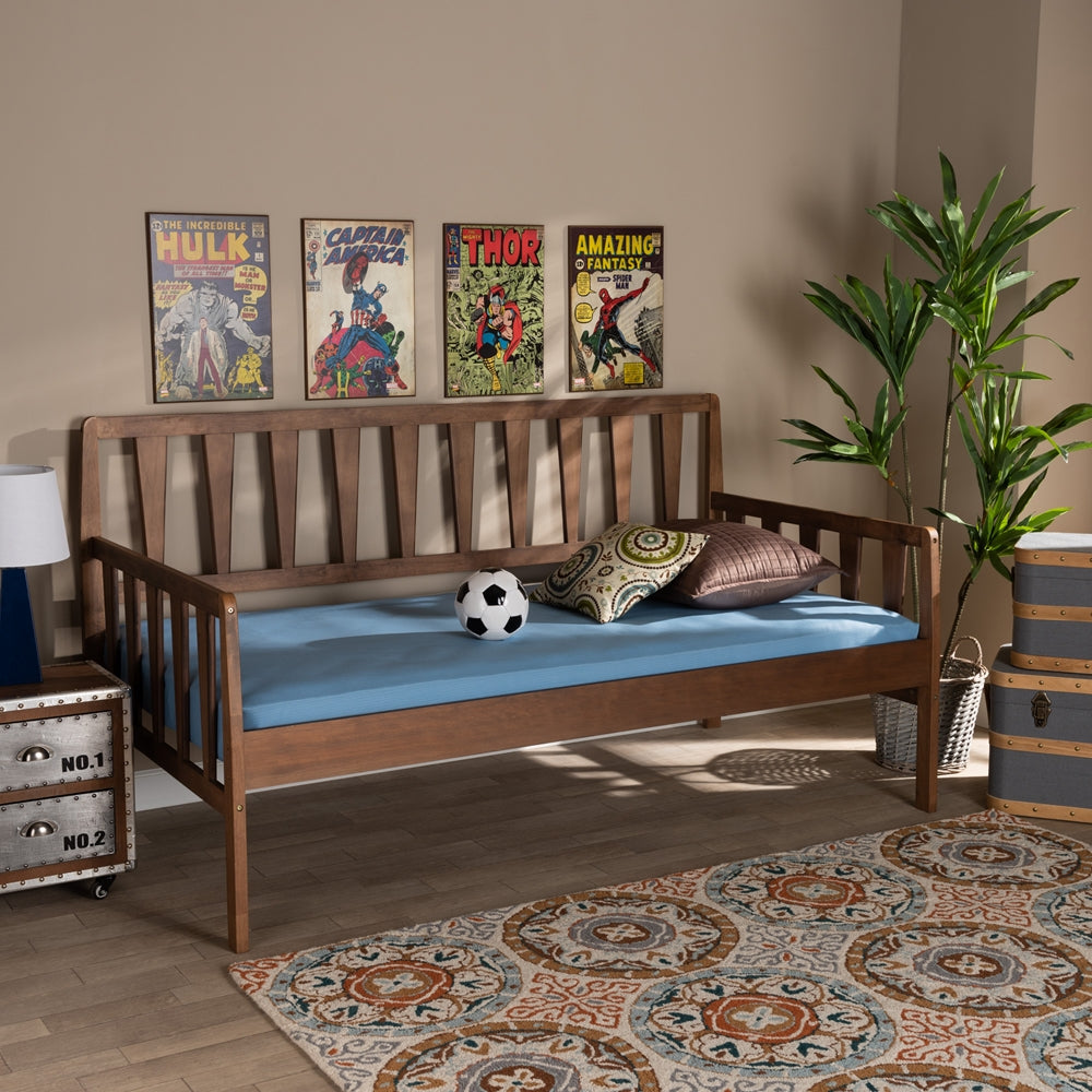 Midori Walnut Brown Finished Wood Twin Size Daybed