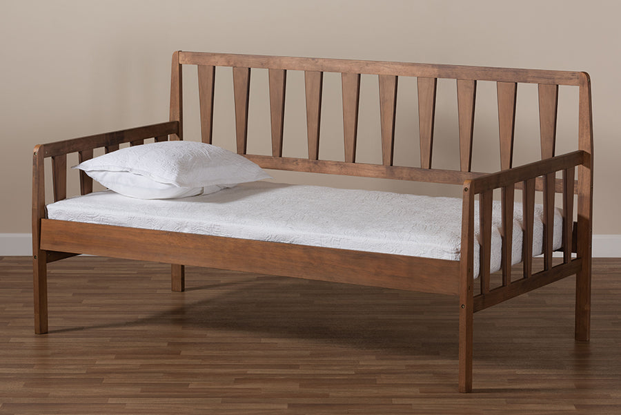 Midori Walnut Brown Finished Wood Twin Size Daybed