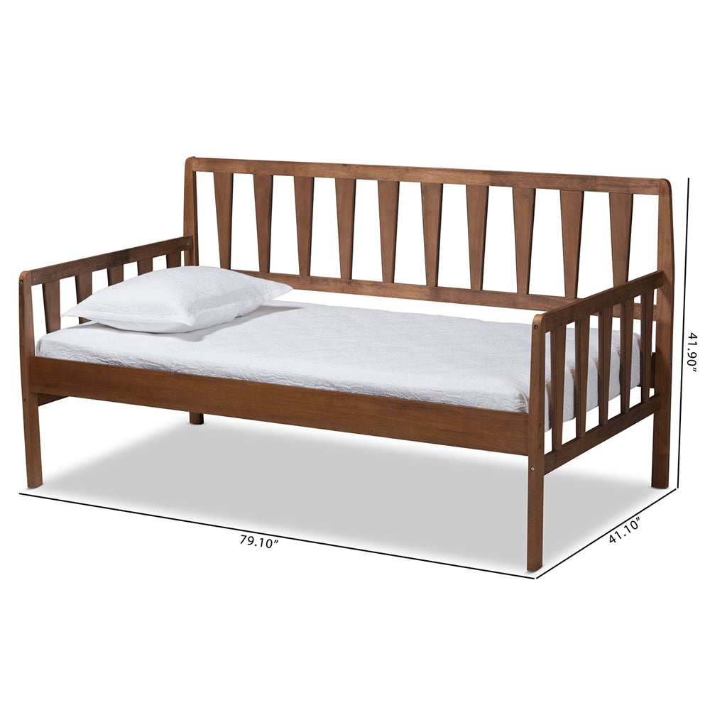 Midori Walnut Brown Finished Wood Twin Size Daybed