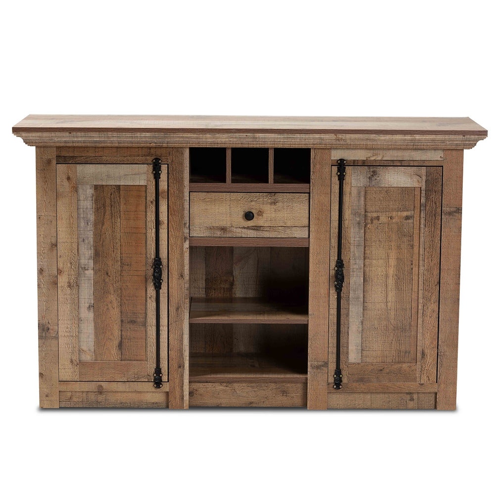 Albert Modern and Contemporary Farmhouse Rustic Finished Wood 2-Door Dining Room Sideboard Buffet