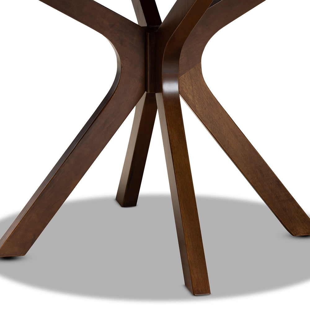 Kenji Modern and Contemporary Walnut Brown Finished 45-Inch-Wide Round Wood Dining Table