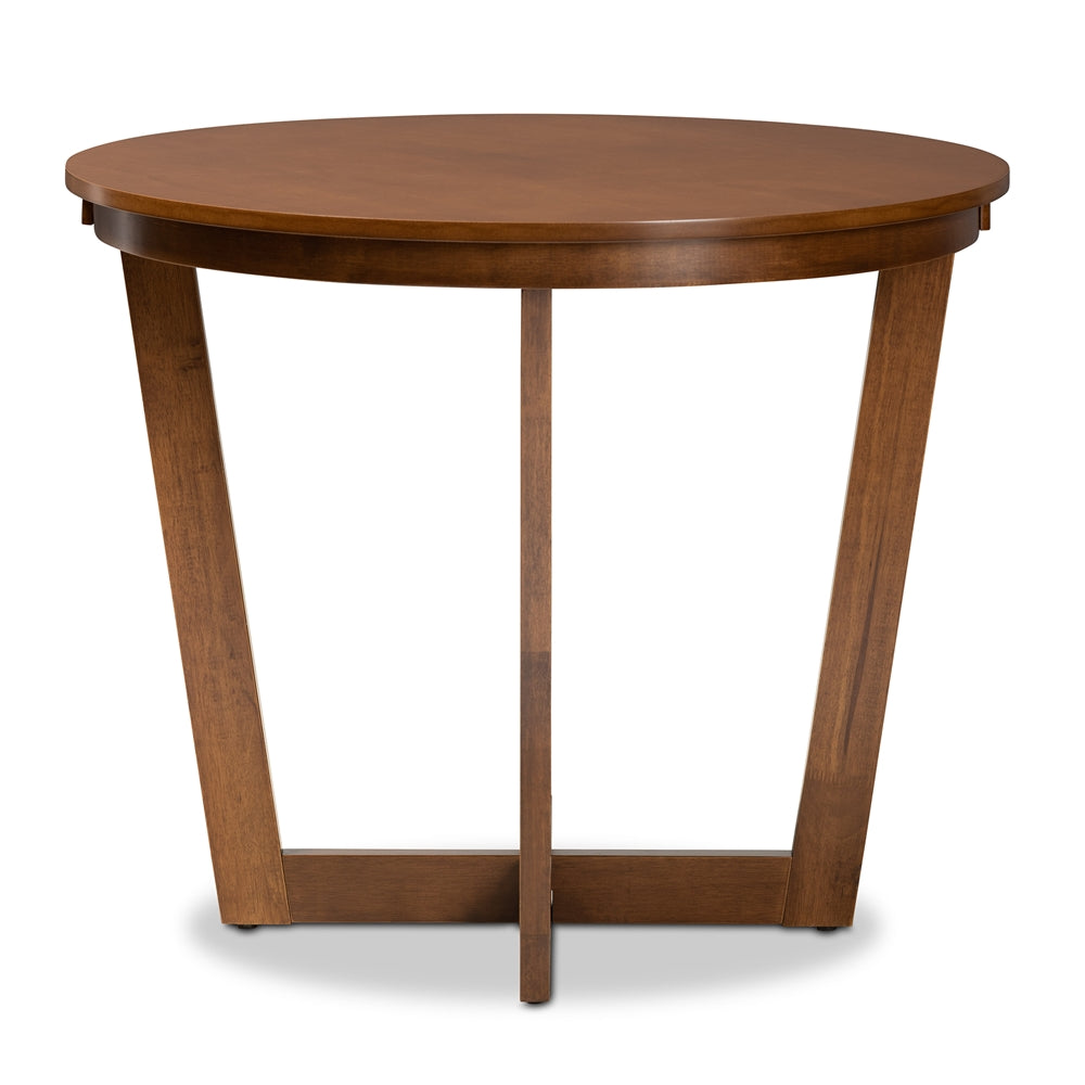 Alayna Modern and Contemporary Walnut Brown Finished 35-Inch-Wide Round Wood Dining Table