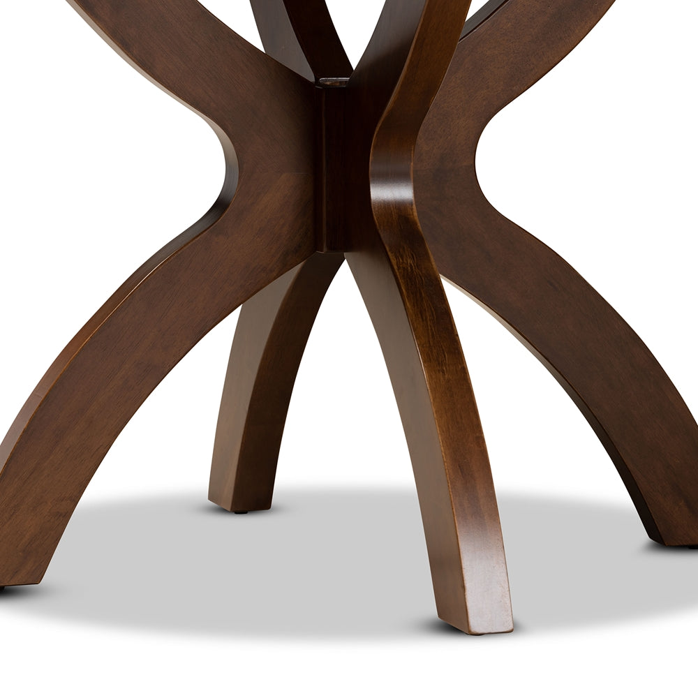 Tilde Modern and Contemporary Walnut Brown Finished 35-Inch-Wide Round Wood Dining Table