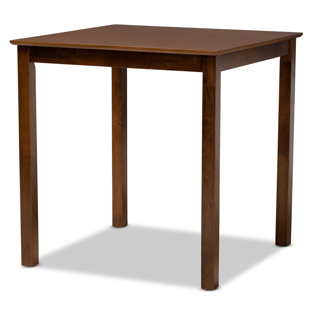 Lenoir Modern and Contemporary Walnut Brown Finished Wood Counter Height Pub Table