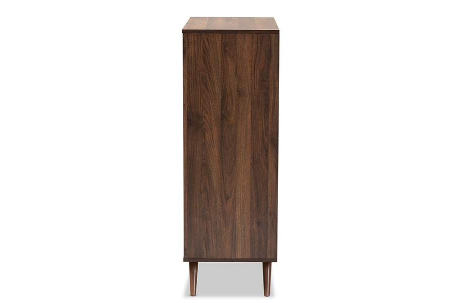 Naoki Modern and Contemporary Two-Tone Grey and Walnut Finished Wood 5-Drawer Bedroom Chest
