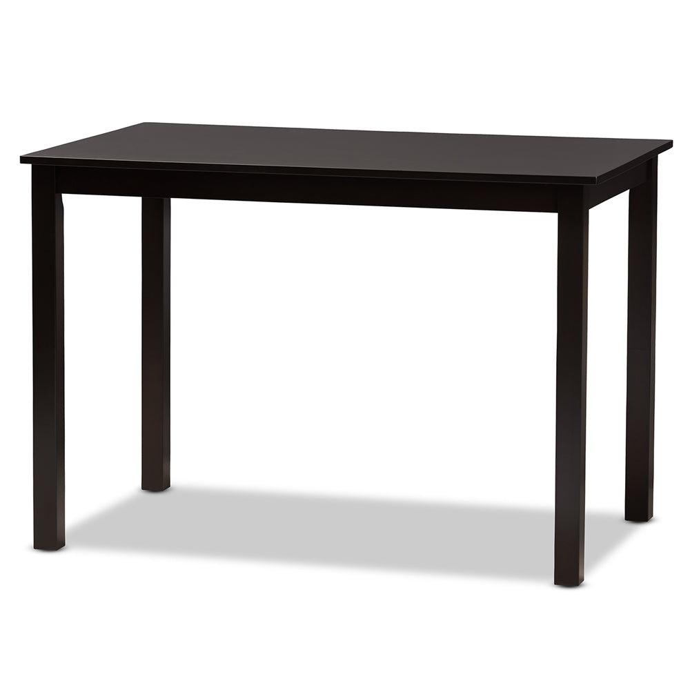 Henry Modern and Contemporary Grey Fabric Upholstered and Dark Brown Finished Wood 5-Piece Dining Set