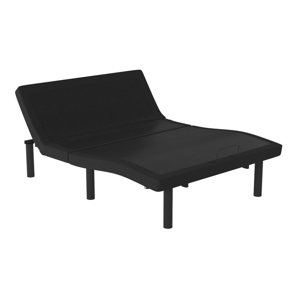 Motorized ZenFlex Full Adjustable Upholstered Bed Base – Black Metal Frame with Wireless Remote