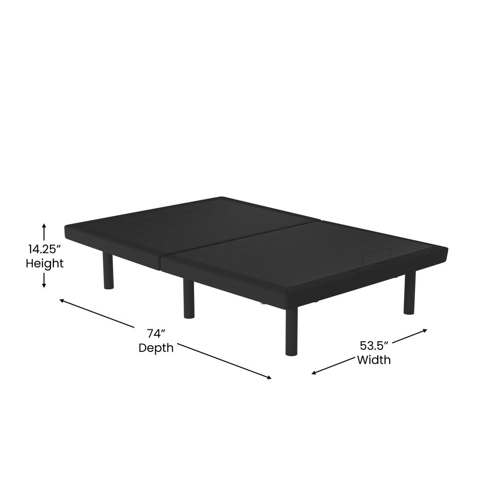 Motorized ZenFlex Full Adjustable Upholstered Bed Base – Black Metal Frame with Wireless Remote
