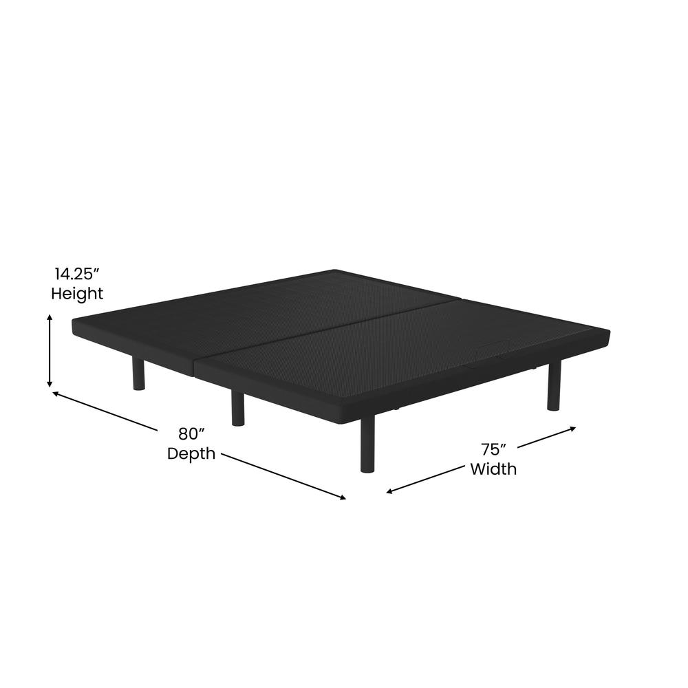 Wilfredo YetiMotion King Size Black Adjustable Upholstered Bed Frame – Ergonomic Dual Incline Design