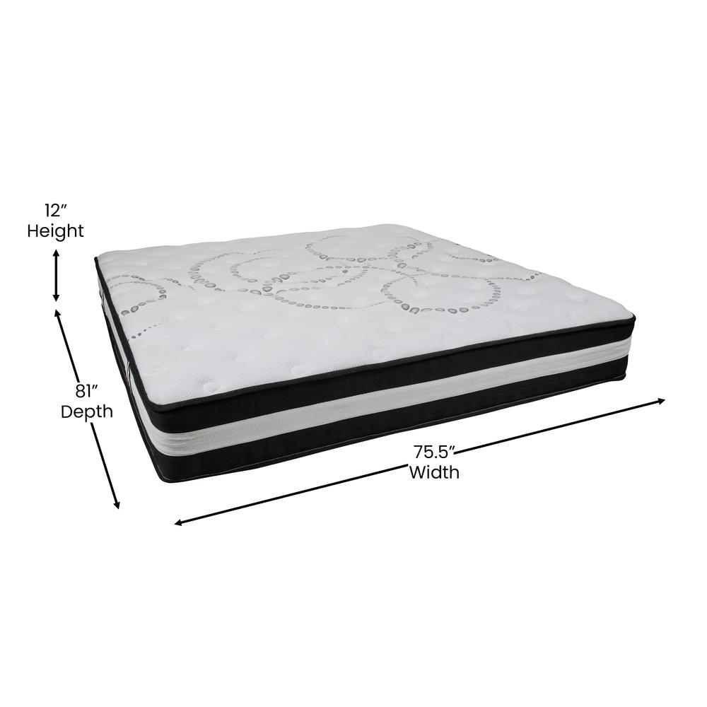 Eldrick EverRest King 12-Inch Hybrid Mattress – Medium Firm Support with Pocket Springs