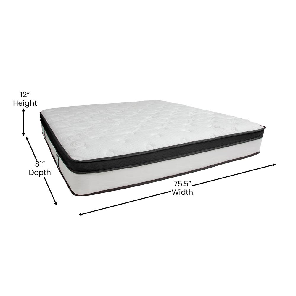 Helley EverRest King Memory Foam Mattress – 12" Hybrid Design with Pocket Springs, Bed-in-a-Box