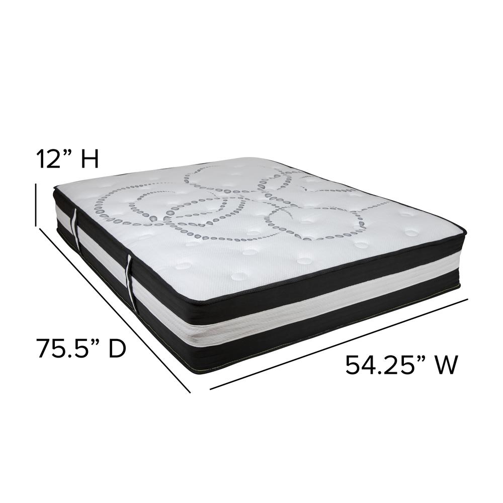 Bavaria ArcticRest Full 12-Inch Foam Pocket Spring Mattress – Gel Memory Foam Topper Bundle