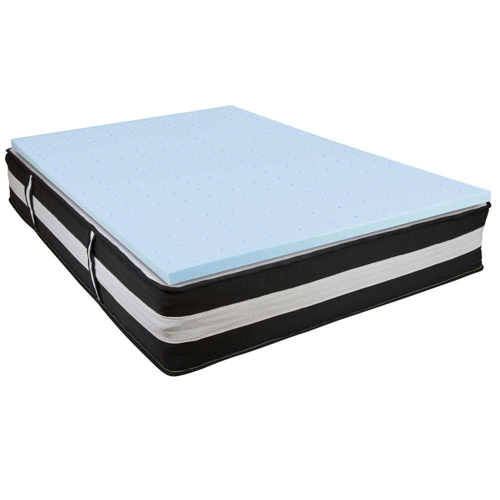 Bavaria ArcticRest Full 12-Inch Foam Pocket Spring Mattress – Gel Memory Foam Topper Bundle