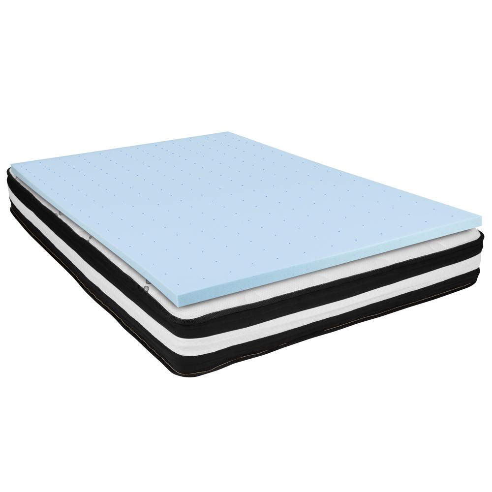 Udon Aurora Full Size Mattress Bundle – 10" Foam & Spring Hybrid with 2" Gel Memory Foam Comfort Topper