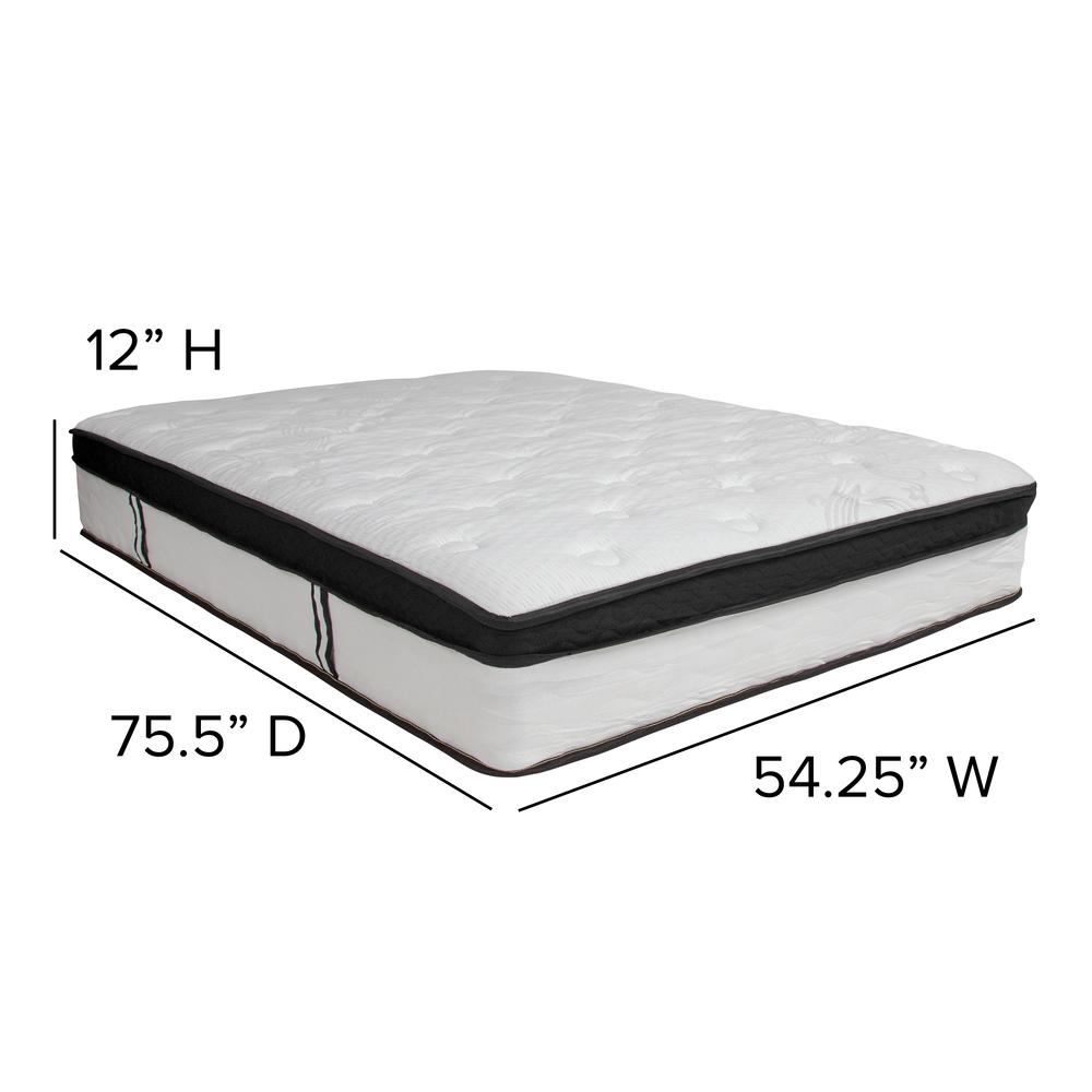 Mint EverRest Full White Memory Foam Mattress – 12" Hybrid Pocket Spring Comfort