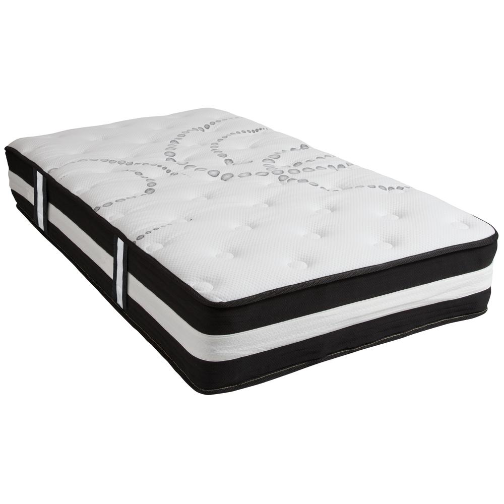 Mono Yeti Hybrid 12 Inch Twin Mattress – Medium Firm Pocket Spring Bed for Supportive Sleep
