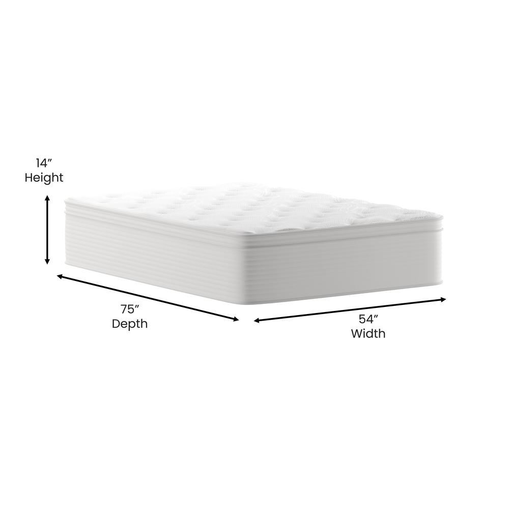 Saxony EverRest Full 14-Inch Memory Foam Hybrid Mattress – Medium Firm Bed-in-a-Box Comfort