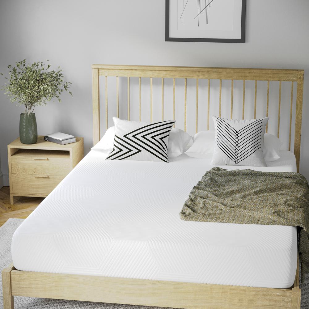 Modern Queen Size Charcoal and Green Tea Infused Mattress in a Box