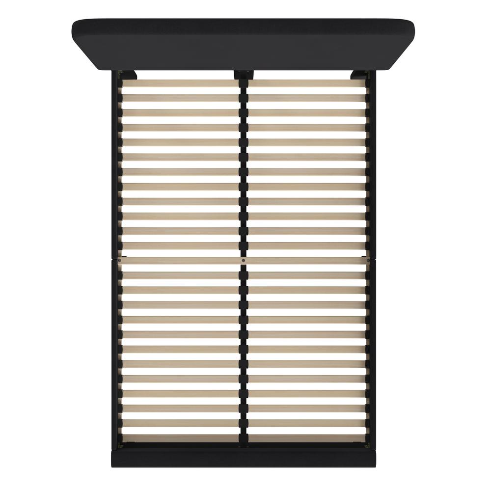 Charcoal Full Fabric Upholstered Platform Bed - Headboard with Rounded Edges