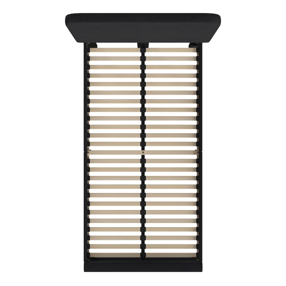 Addison Charcoal Twin Fabric Upholstered Platform Bed - Headboard with Rounded Edges - No Box Spring or Foundation Needed