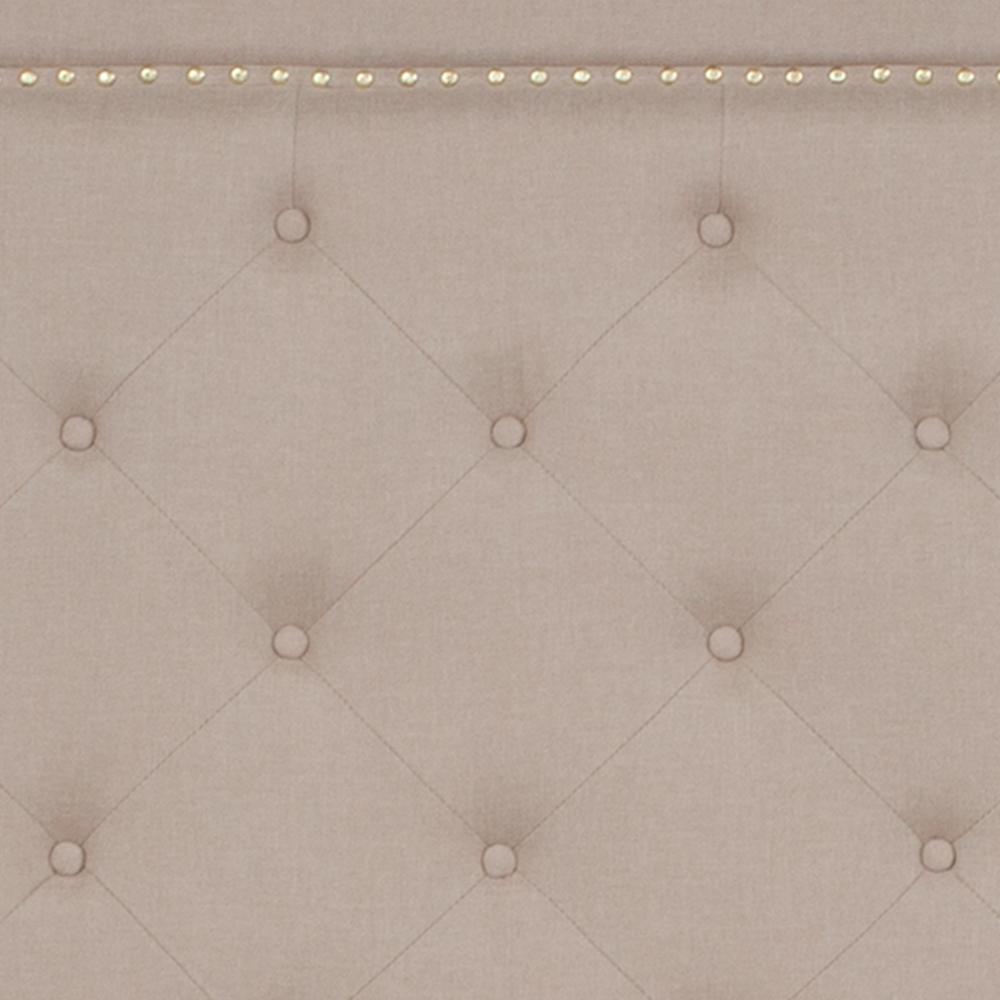 Janis Full Size Tufted Upholstered Platform Bed in Beige Fabric