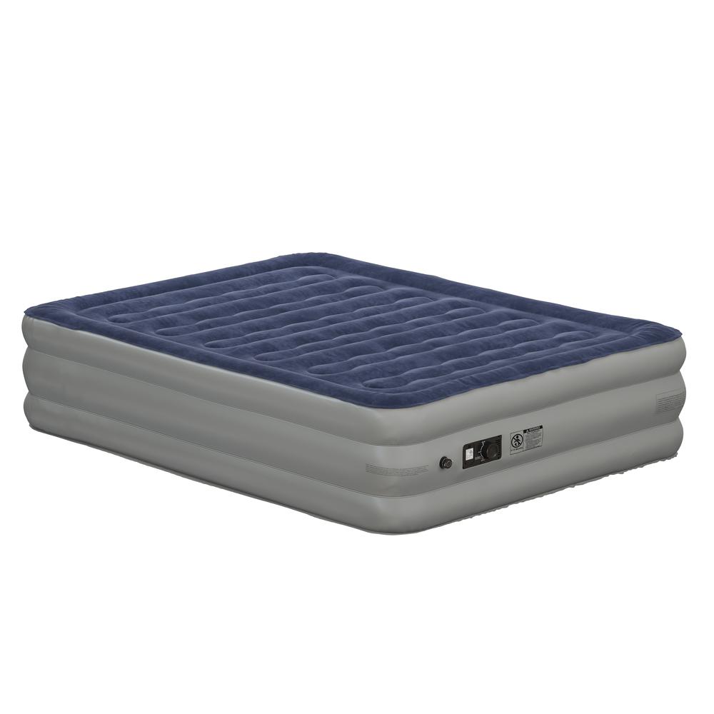 Michio EverRest Queen Air Mattress 18-In – Flocked PVC Bed with Built-In ETL Electric Pump