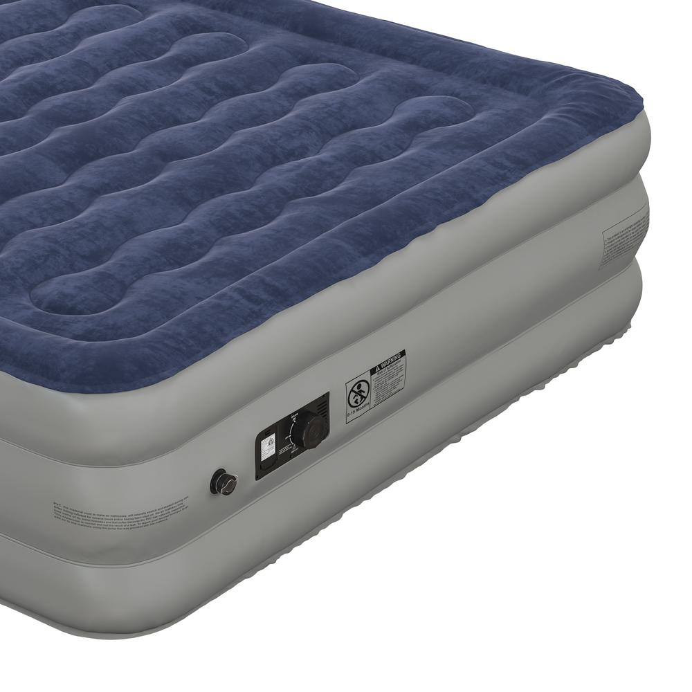 Michio EverRest Queen Air Mattress 18-In – Flocked PVC Bed with Built-In ETL Electric Pump