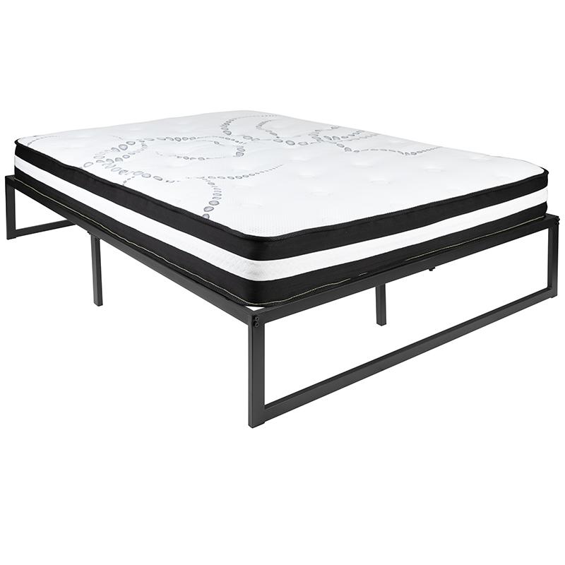 Vidette Titan Full Black Metal Platform Bed Frame – Minimalist No-Box-Spring Design