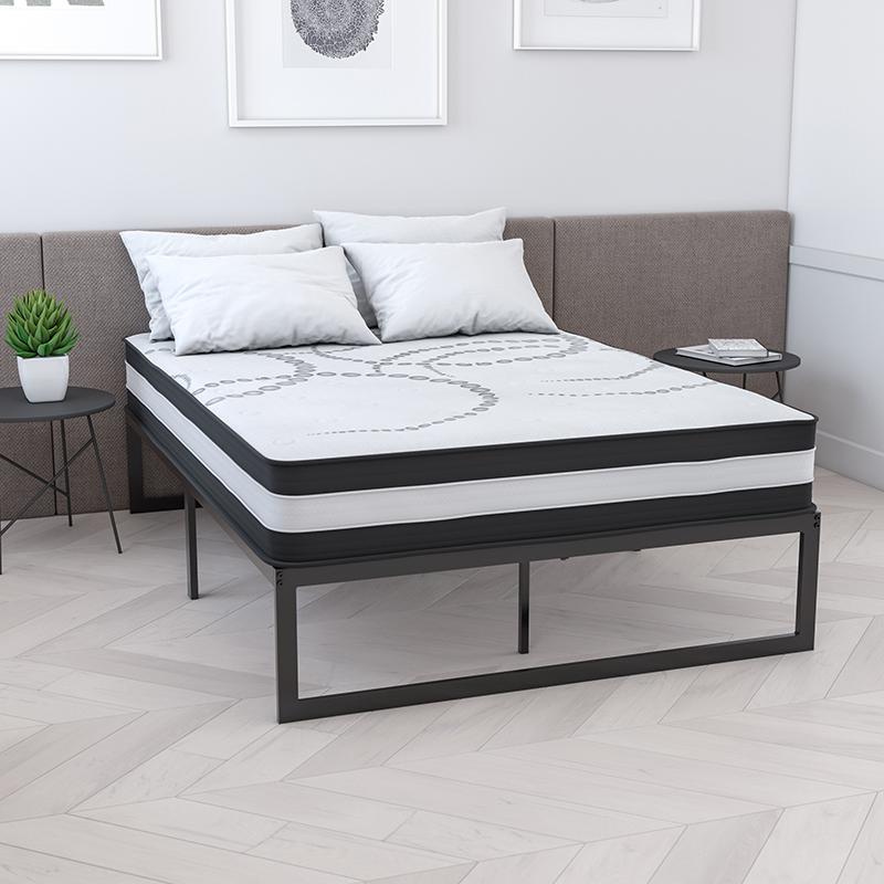 Vidette Titan Full Black Metal Platform Bed Frame – Minimalist No-Box-Spring Design