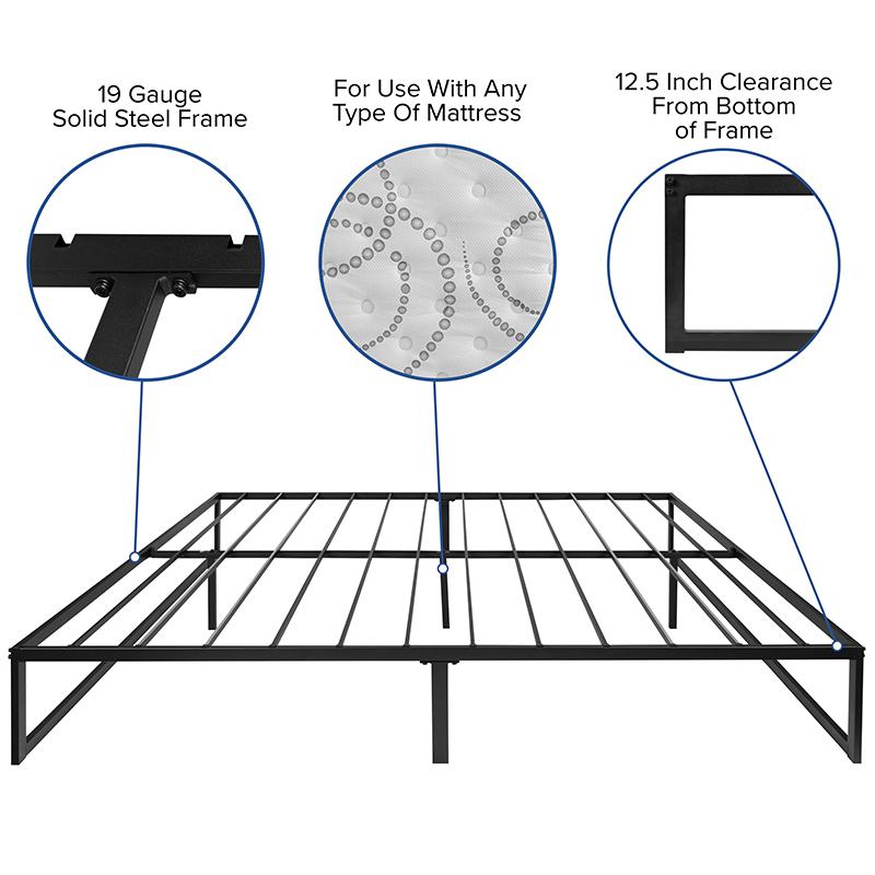 Keilani Everbase King Black Metal Platform Bed Frame – No Box Spring