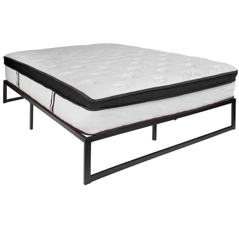 Sado EverRest Queen Metal Bed Frame with 12" Memory Foam Mattress – Heavy-Duty, Underbed Storage Included