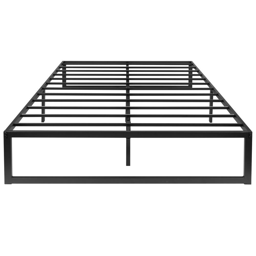 Basilio Glacier Collection Full Metal Platform Bed Frame with 2-Inch Gel Memory Foam Topper – Noise-Free, Supportive Sleep