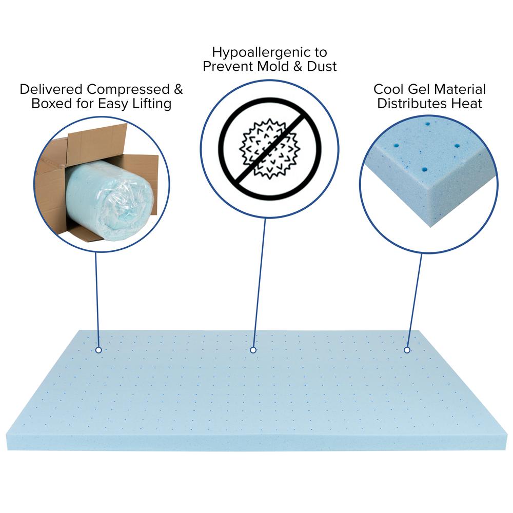 Sumiko EverRest Twin Metal Platform Bed – 12" Mattress & 3" Topper Included, No Box Spring Needed