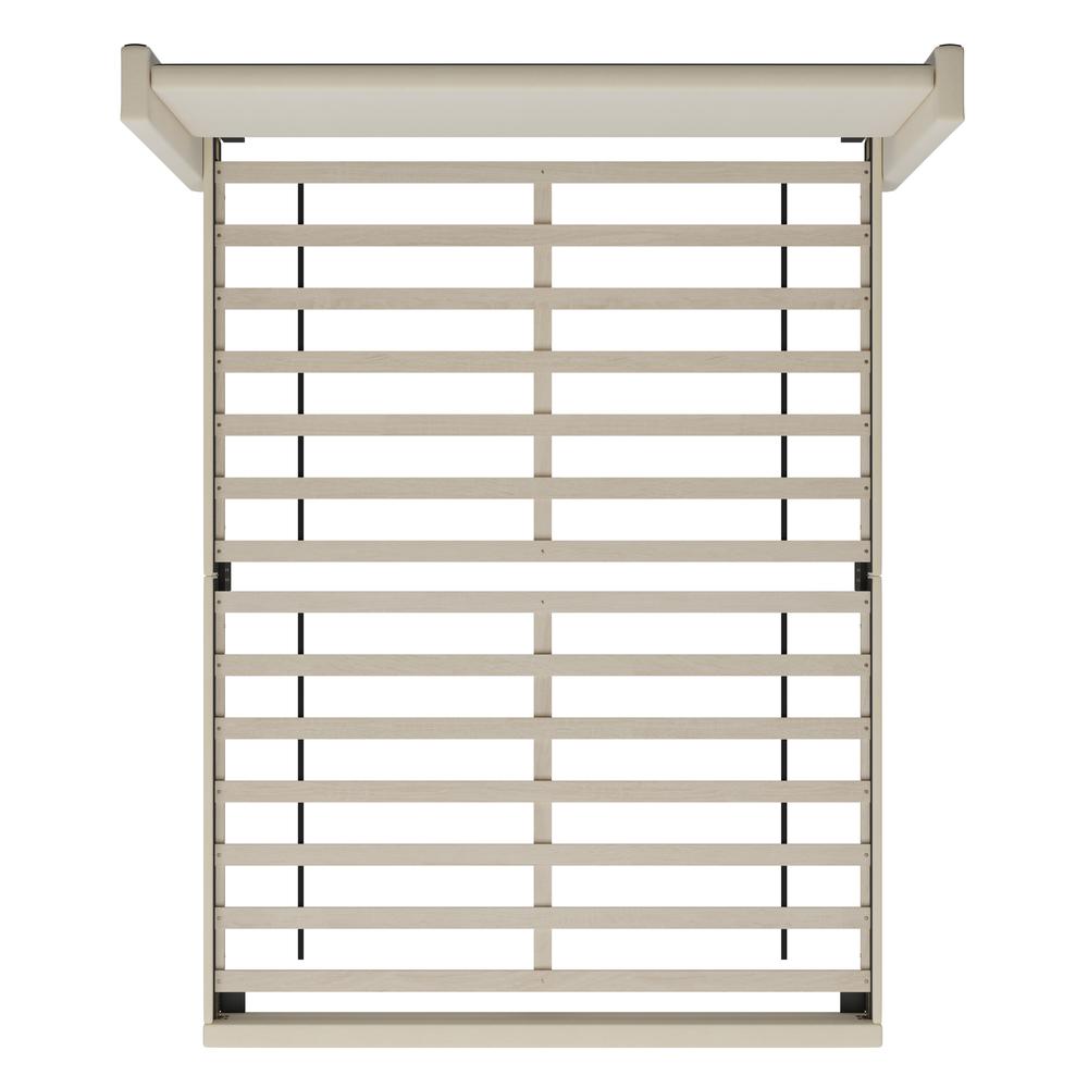 Sophia Queen Upholstered Platform Bed with Channel Stitched Wingback Headboard, Beige