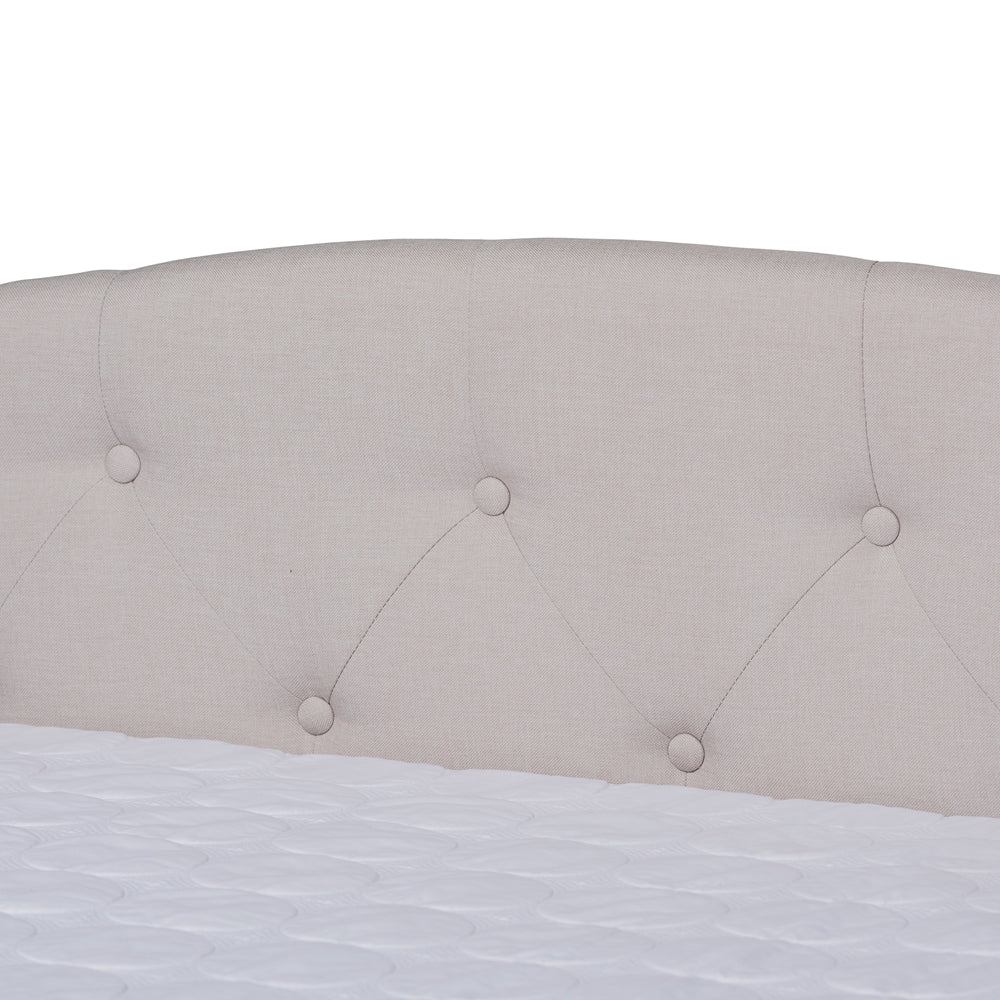 Becker Modern and Contemporary Transitional Beige Fabric Upholstered Queen Size Daybed with Trundle