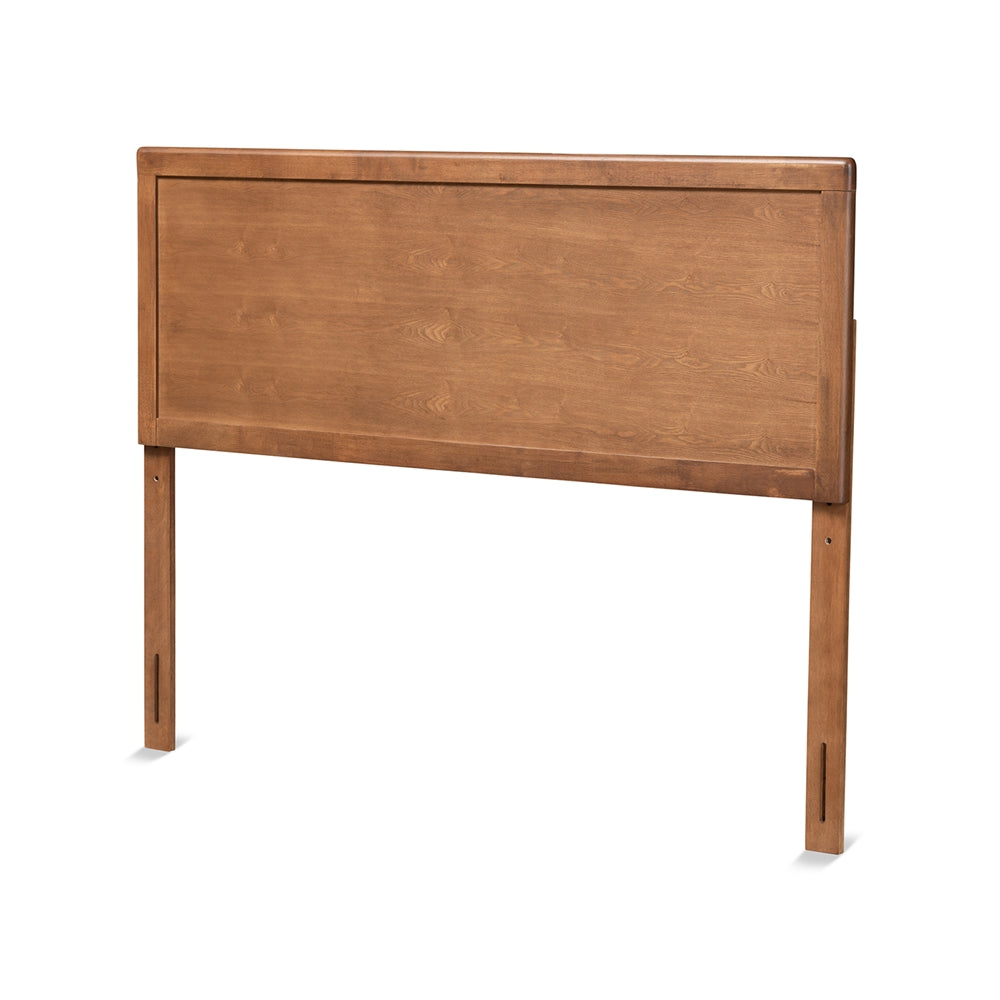 Alan Modern and Contemporary Transitional Ash Walnut Finished Wood Queen Size Headboard