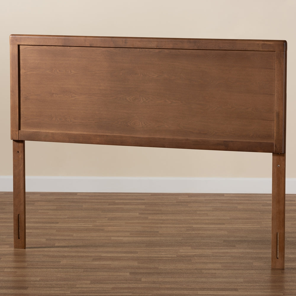 Alan Modern and Contemporary Transitional Ash Walnut Finished Wood Queen Size Headboard