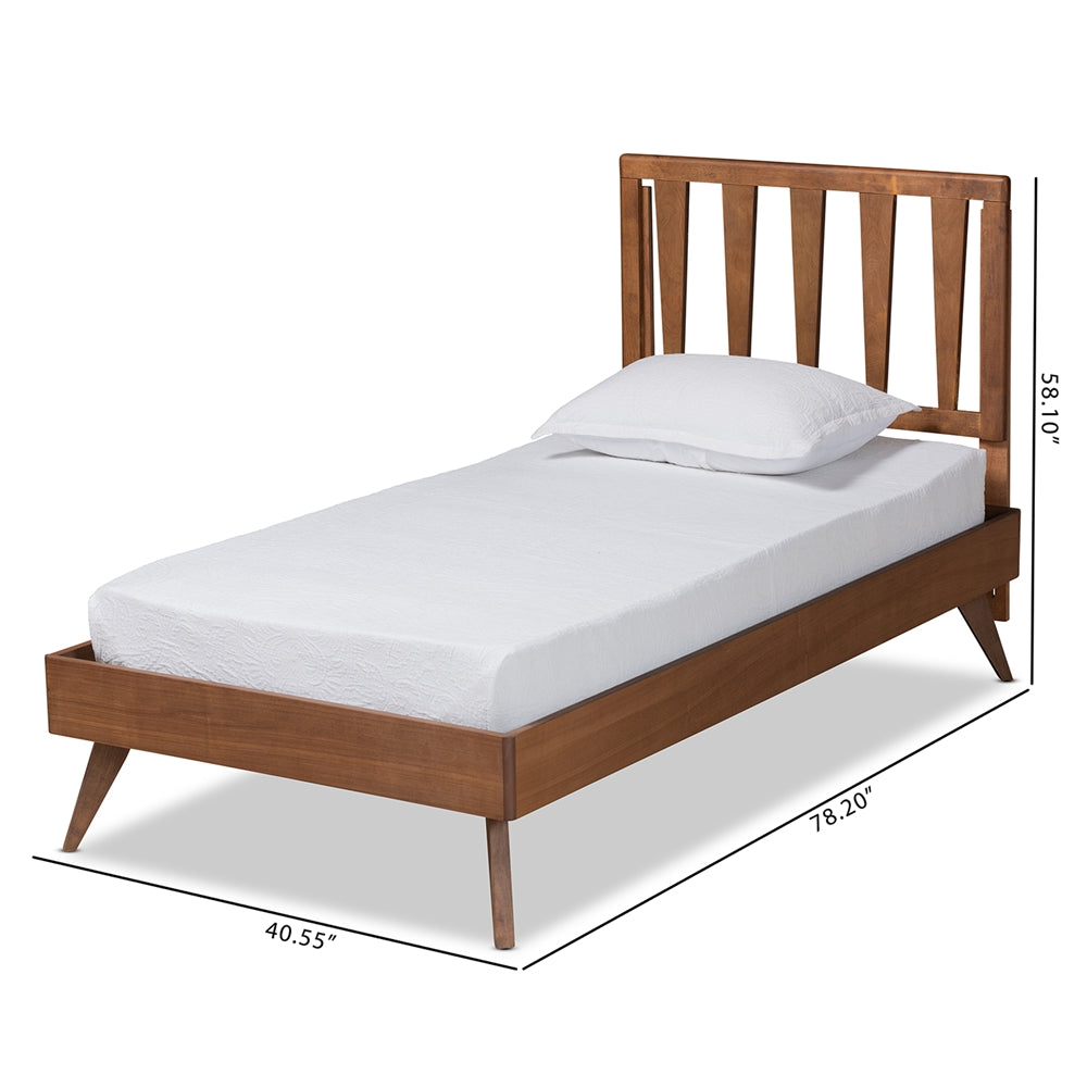 Michi Ash Walnut Finished Wood Twin Size Bed