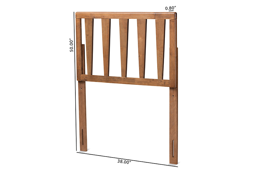 Duncan Modern and Contemporary Ash Walnut Finished Wood Twin Size Headboard