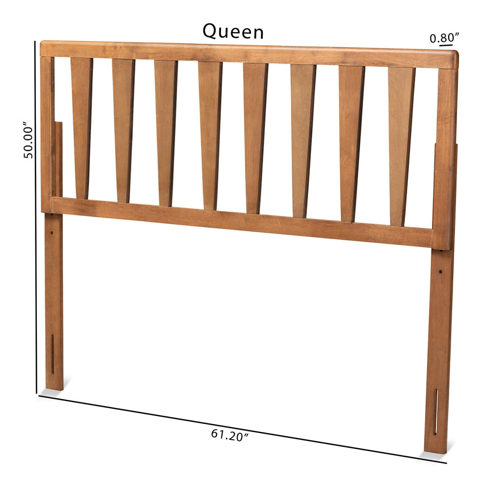 Duncan Modern and Contemporary Ash Walnut Finished Wood Queen Size Headboard