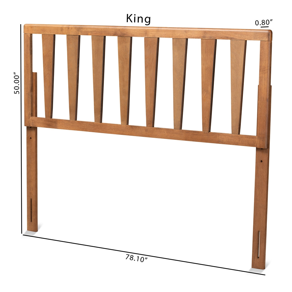 Duncan Modern and Contemporary Ash Walnut Finished Wood King Size Headboard