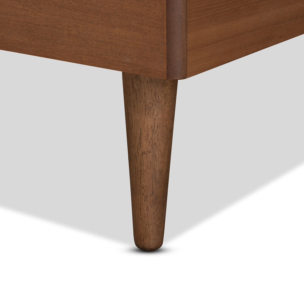 Ryo Walnut Brown Finished Wood Twin Size Platform Bed