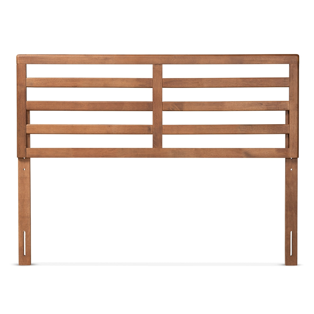 Akemi Modern and Contemporary Ash Walnut Finished Wood Queen Size Headboard