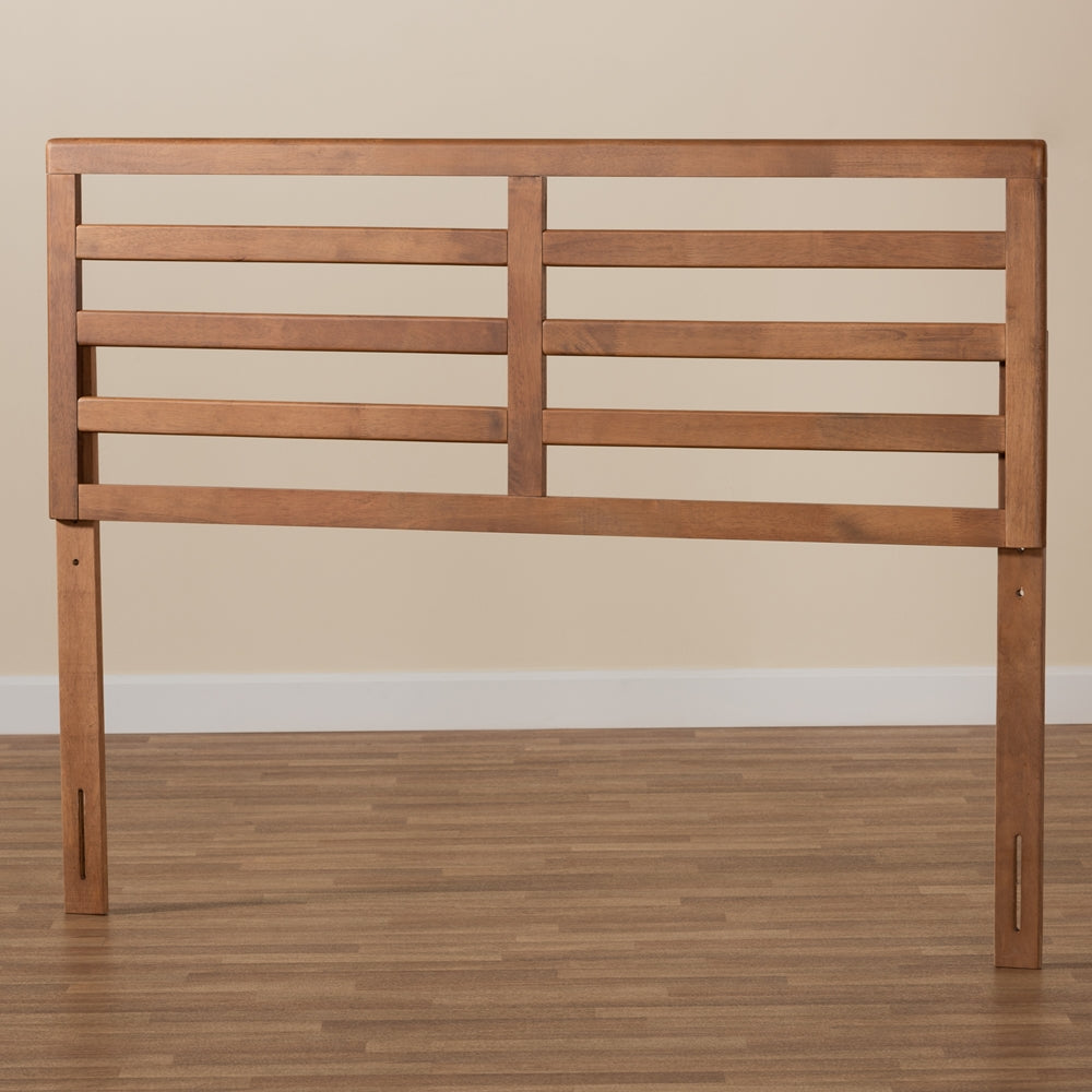 Akemi Modern and Contemporary Ash Walnut Finished Wood Queen Size Headboard