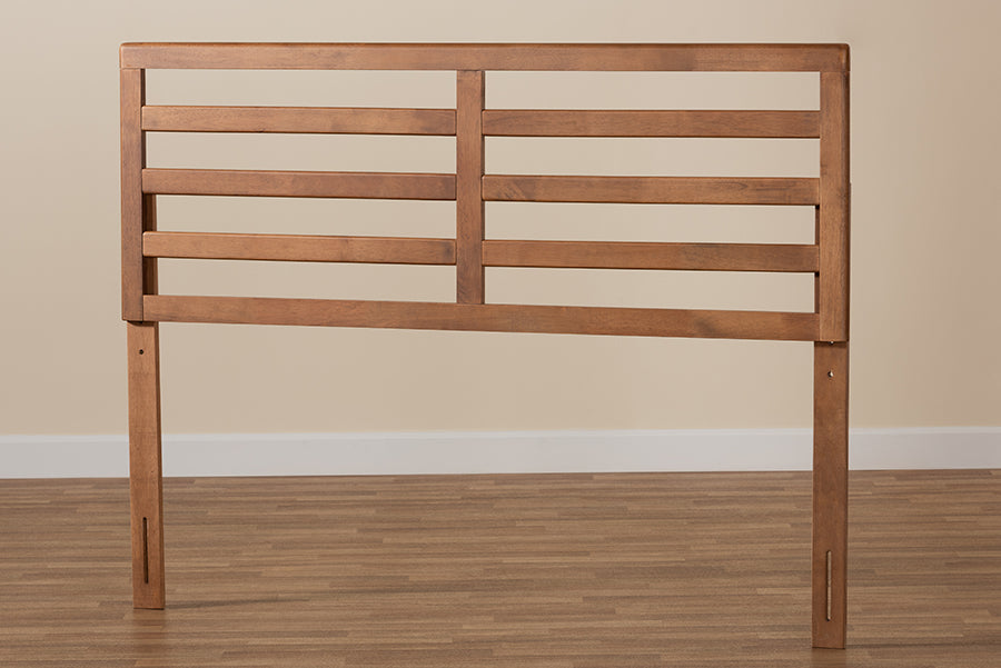 Akemi Modern and Contemporary Ash Walnut Finished Wood Full Size Headboard