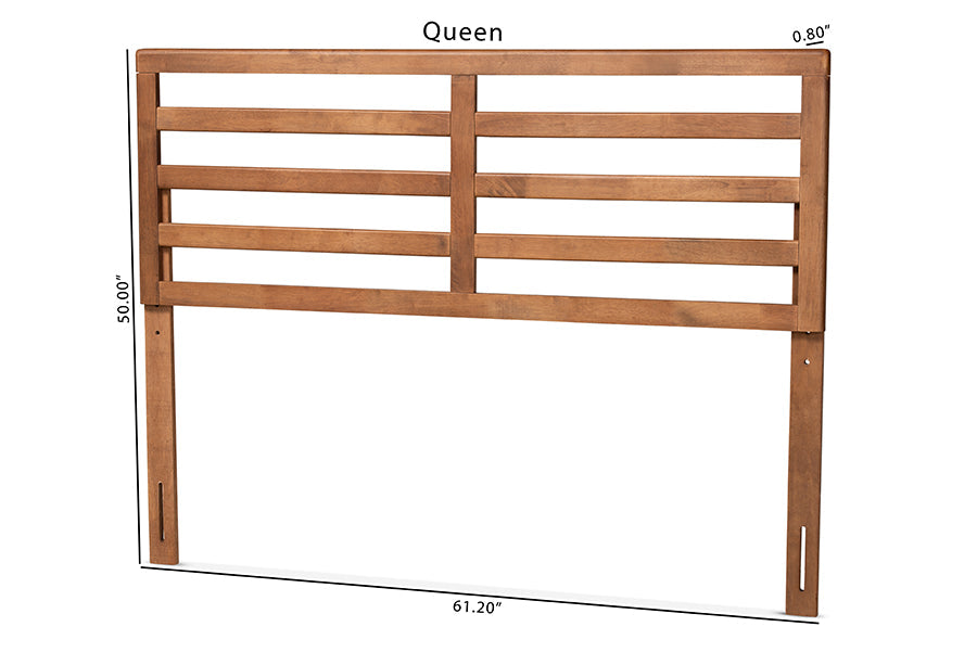 Akemi Modern and Contemporary Ash Walnut Finished Wood Full Size Headboard