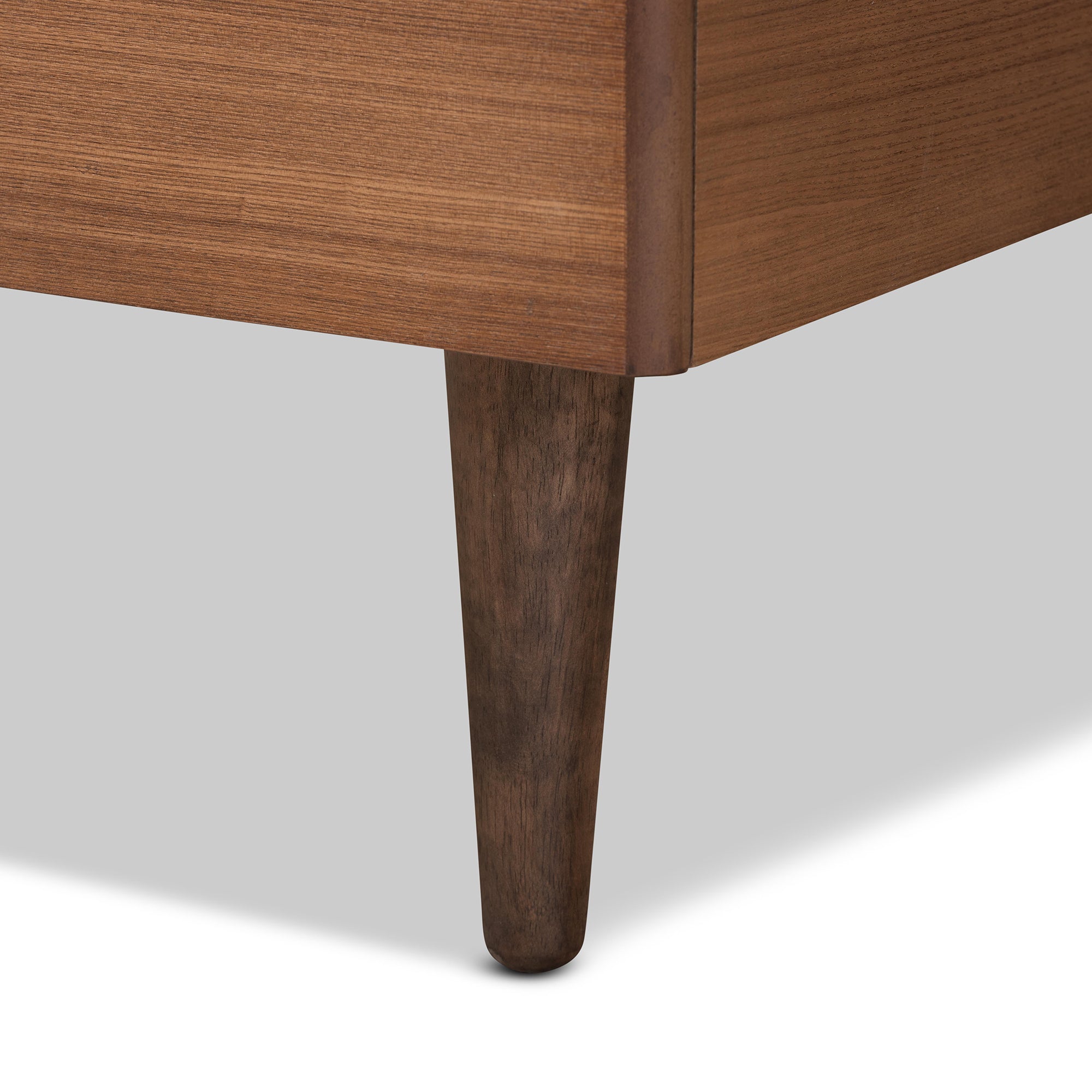 Sora Mid-Century Modern Ash Walnut Finished Wood Twin Size Platform Bed